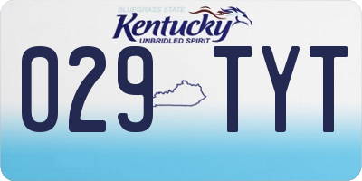 KY license plate 029TYT
