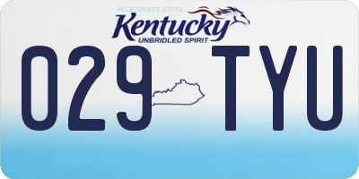 KY license plate 029TYU