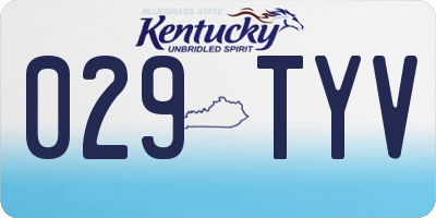 KY license plate 029TYV