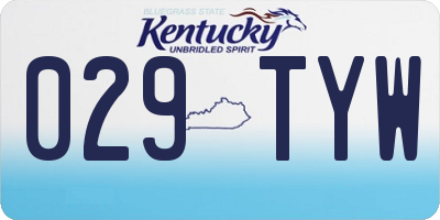 KY license plate 029TYW