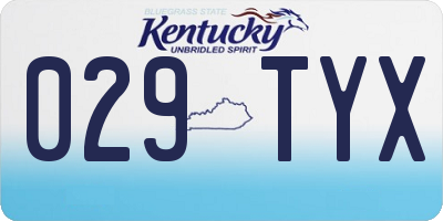 KY license plate 029TYX