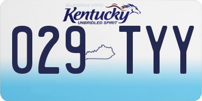 KY license plate 029TYY
