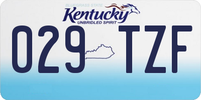 KY license plate 029TZF