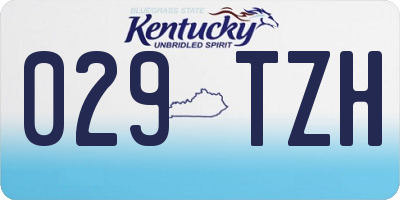 KY license plate 029TZH
