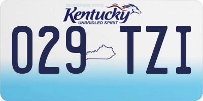 KY license plate 029TZI