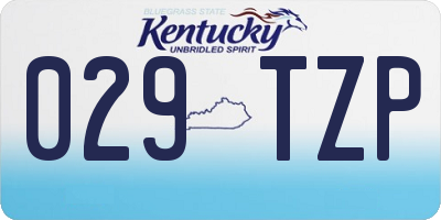 KY license plate 029TZP