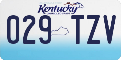 KY license plate 029TZV