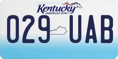 KY license plate 029UAB