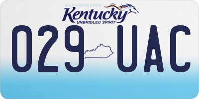 KY license plate 029UAC