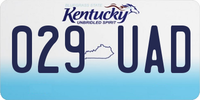 KY license plate 029UAD