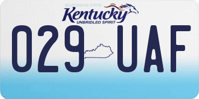 KY license plate 029UAF
