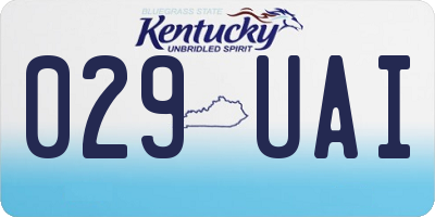 KY license plate 029UAI