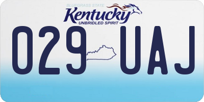 KY license plate 029UAJ