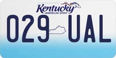 KY license plate 029UAL
