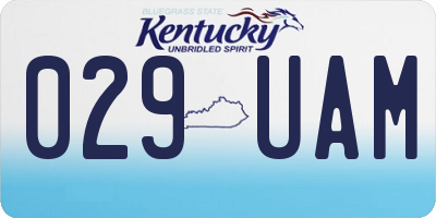 KY license plate 029UAM