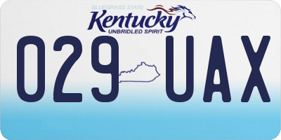 KY license plate 029UAX