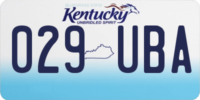 KY license plate 029UBA