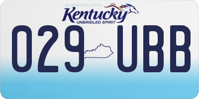 KY license plate 029UBB