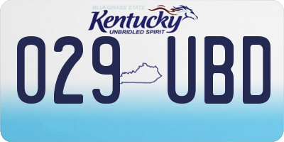 KY license plate 029UBD
