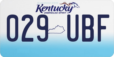 KY license plate 029UBF