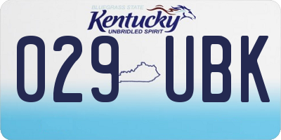 KY license plate 029UBK