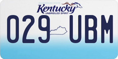 KY license plate 029UBM