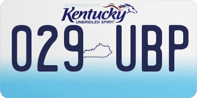 KY license plate 029UBP