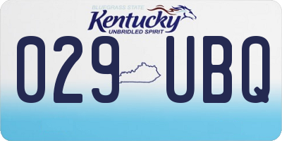KY license plate 029UBQ