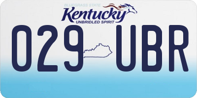 KY license plate 029UBR