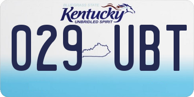 KY license plate 029UBT