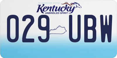 KY license plate 029UBW