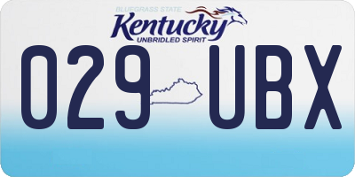 KY license plate 029UBX