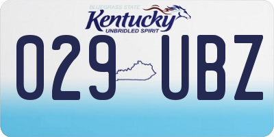 KY license plate 029UBZ