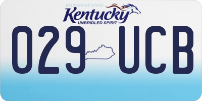 KY license plate 029UCB