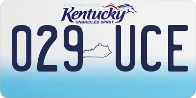 KY license plate 029UCE