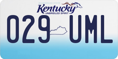 KY license plate 029UML