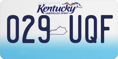 KY license plate 029UQF