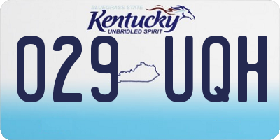 KY license plate 029UQH