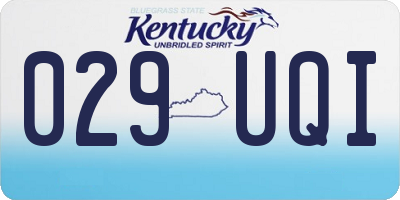 KY license plate 029UQI