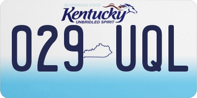 KY license plate 029UQL