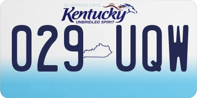 KY license plate 029UQW
