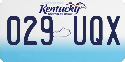 KY license plate 029UQX