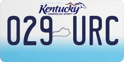 KY license plate 029URC