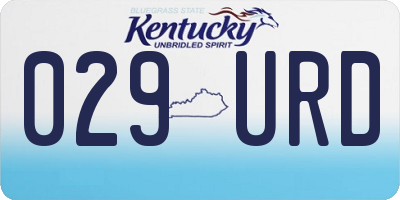 KY license plate 029URD
