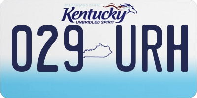 KY license plate 029URH