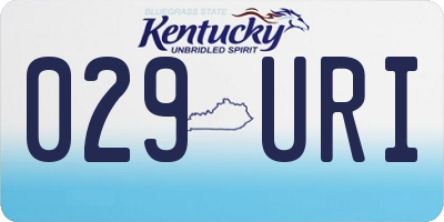 KY license plate 029URI