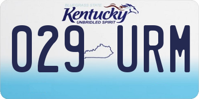 KY license plate 029URM