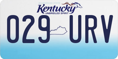 KY license plate 029URV