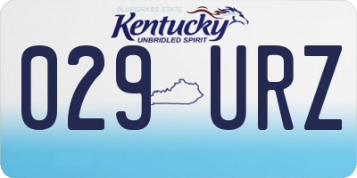 KY license plate 029URZ