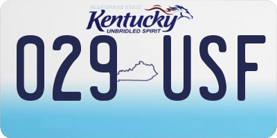 KY license plate 029USF